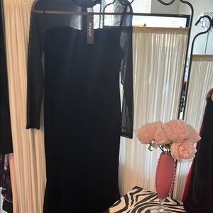 Allegra K Black Strapless Sheath Dress Cocktail